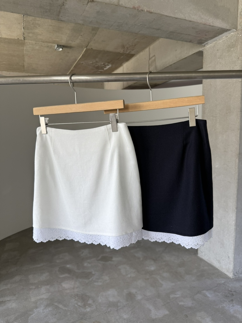 SOLAR韓國直郵女裝新品休閑熱賣職業時尚26夏季26春夏短裙亞麻SOLAR短裙