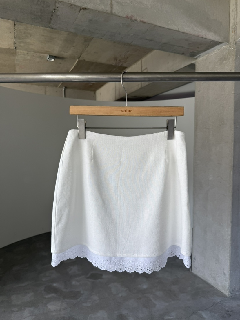 SOLAR韓國直郵女裝新品休閑熱賣職業時尚26夏季26春夏短裙亞麻SOLAR短裙圖色2
