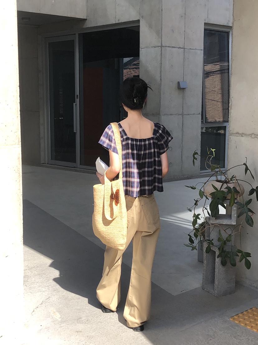 THE ABLE東大門直郵女裝新款人氣26春夏襯衫蕾絲衫格子蕾絲THE ABLE/TA襯衫/蕾絲衫