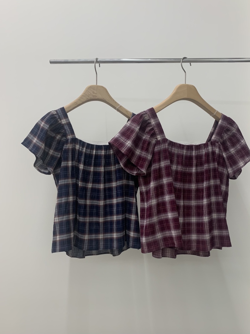 THE ABLE東大門直郵女裝新款人氣26春夏襯衫蕾絲衫格子蕾絲THE ABLE/TA襯衫/蕾絲衫