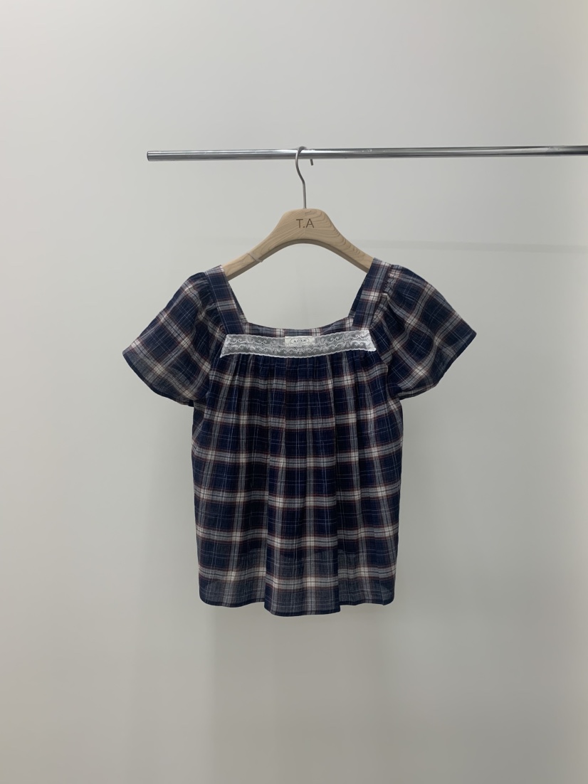 THE ABLE東大門直郵女裝新款人氣26春夏襯衫蕾絲衫格子蕾絲THE ABLE/TA襯衫/蕾絲衫圖色1