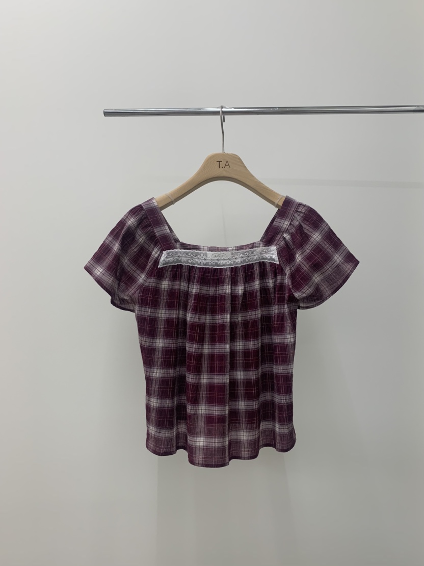 THE ABLE東大門直郵女裝新款人氣26春夏襯衫蕾絲衫格子蕾絲THE ABLE/TA襯衫/蕾絲衫圖色2