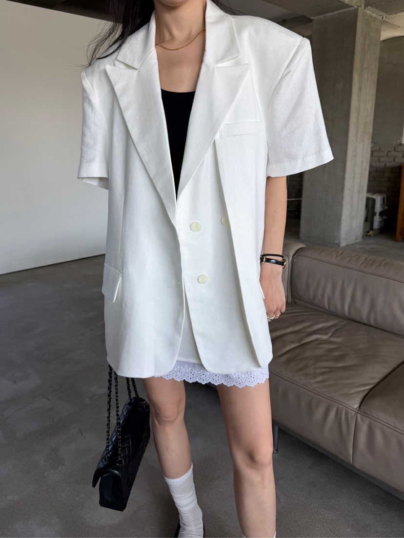 SOLAR韓國直郵女士新款真品職業休閑時尚26春夏人氣夾克亞麻SOLAR夾克