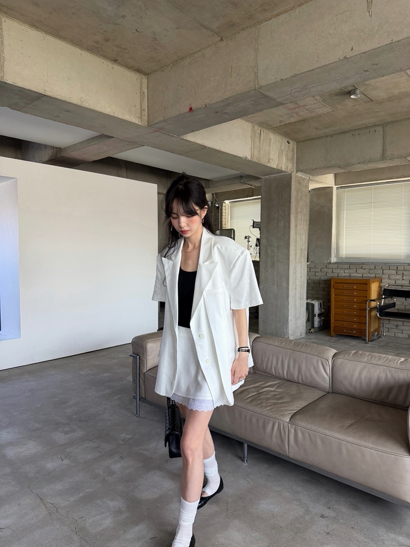 SOLAR韓國直郵女士新款真品職業休閑時尚26春夏人氣夾克亞麻SOLAR夾克