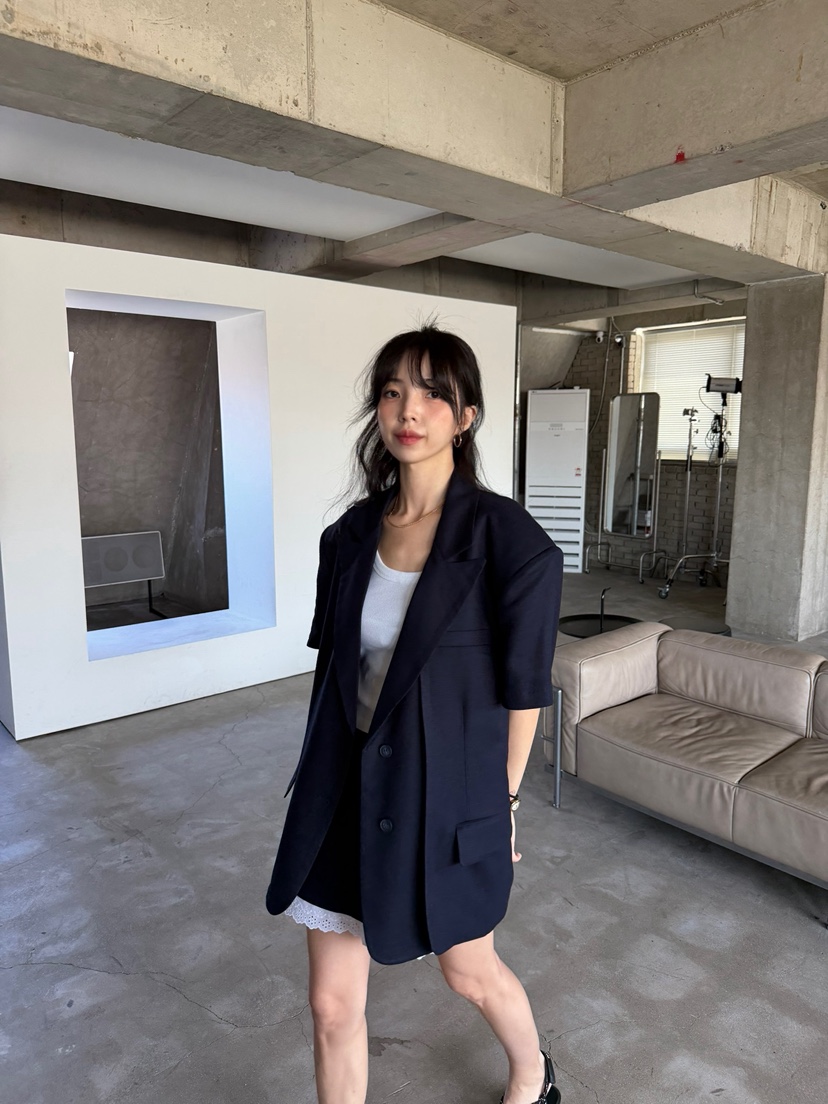 SOLAR韓國直郵女士新款真品職業休閑時尚26春夏人氣夾克亞麻SOLAR夾克