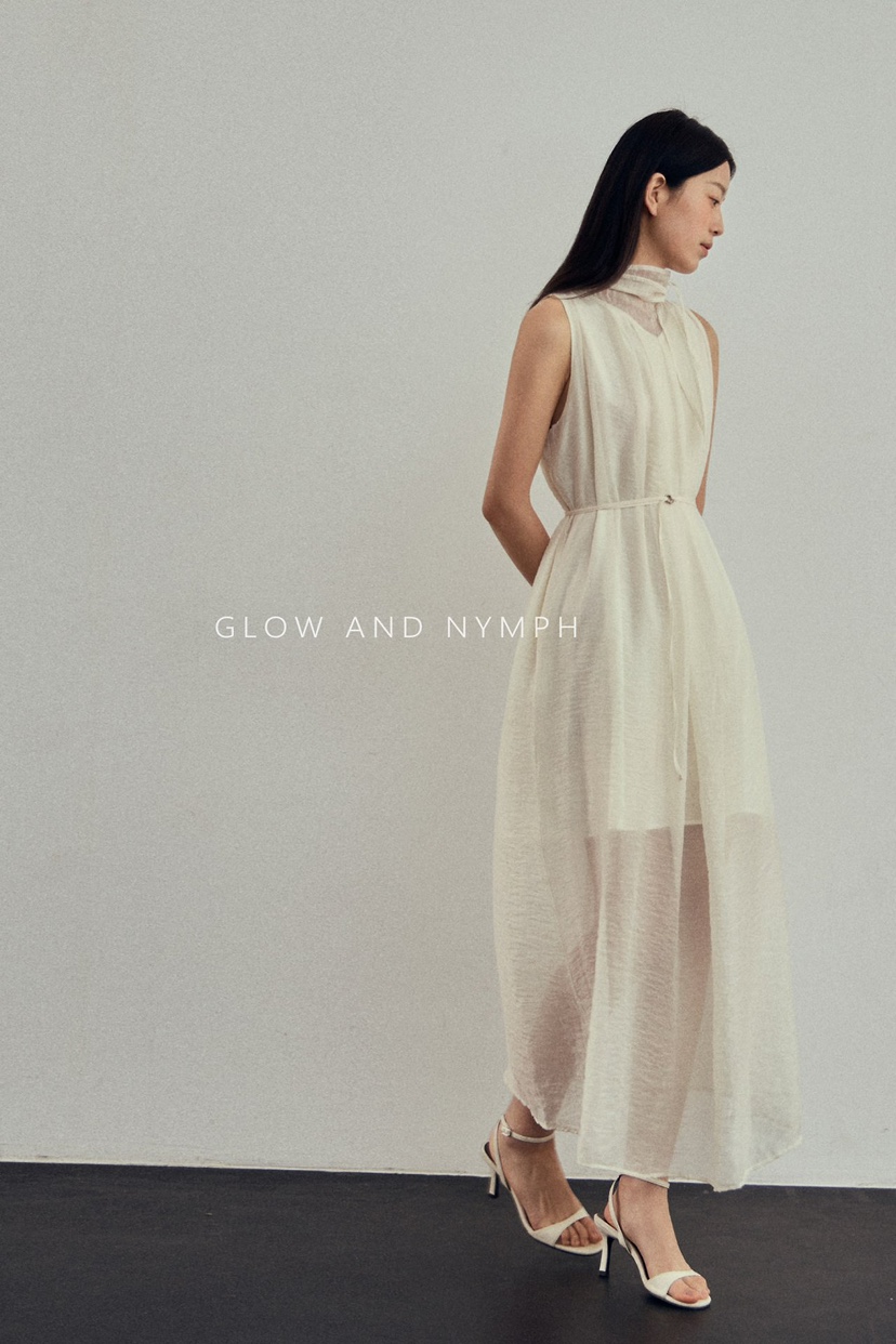 GLOW AND NYMPH東大門直郵女士新品26春夏連衣裙含腰繩緊身GLOW AND NYMPH連衣裙