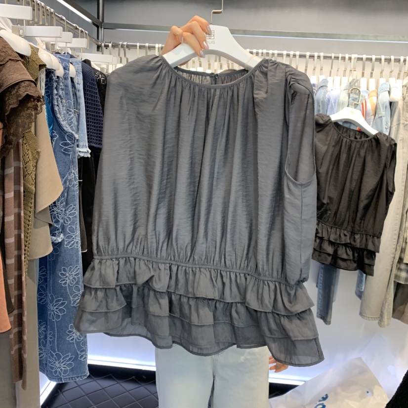 OUS/INCH-L韓國直郵女士新款職業休閑吊帶背心天絲褶皺OUS/INCH吊帶/背心圖色1