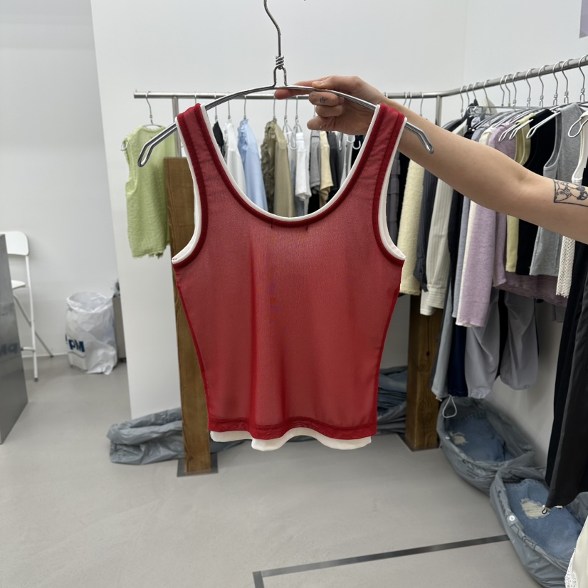 ENHANCE韓國代購女士新款職業熱賣26春夏休閑吊帶背心雙層ENHANCE/HOPESMORE吊帶/背心