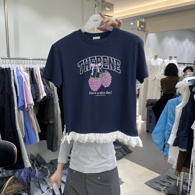 BENE韓國東大門代購女士新品26夏季休閑時尚職業熱賣人氣T恤BENET恤圖色3