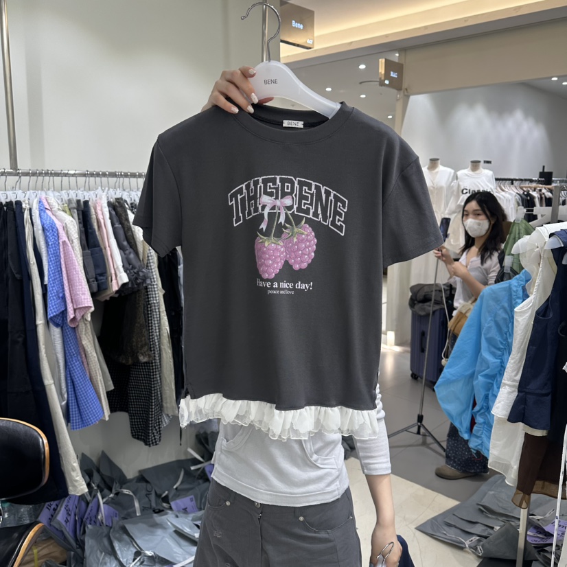 BENE韓國東大門代購女士新品26夏季休閑時尚職業熱賣人氣T恤BENET恤圖色4