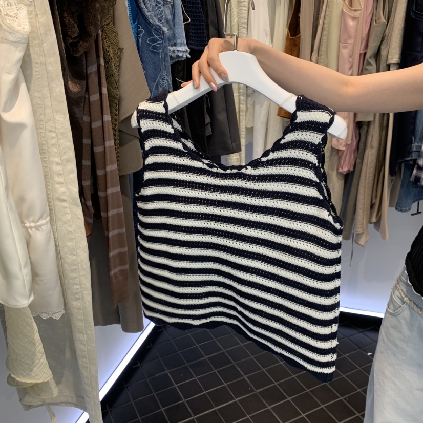 OUS/INCH-L韓國直郵實拍女裝新品時尚吊帶背心鉤針編織OUS/INCH吊帶/背心