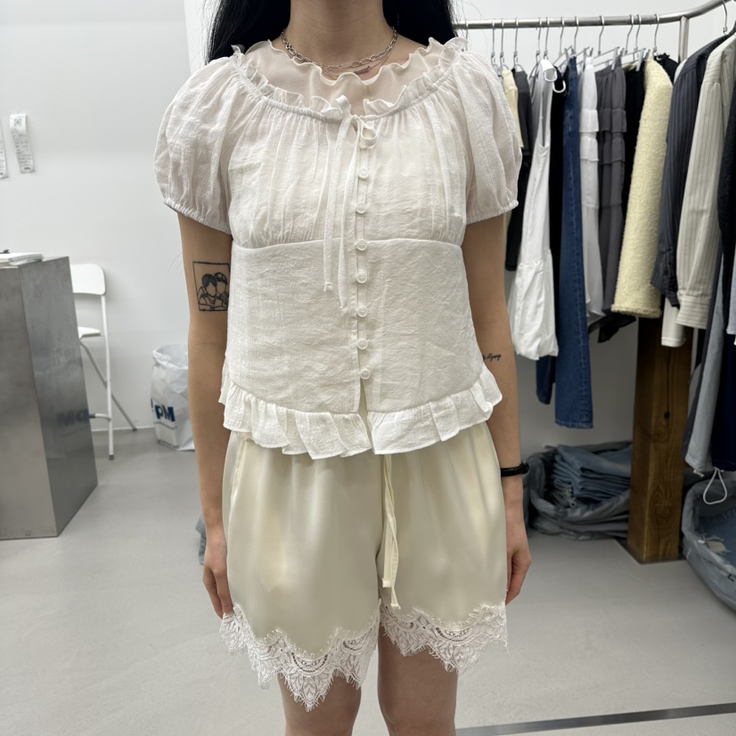 ENHANCE韓國直郵女裝新款人氣休閑職業熱賣26春夏襯衫蕾絲衫ENHANCE/HOPESMORE襯衫/蕾絲衫圖色1