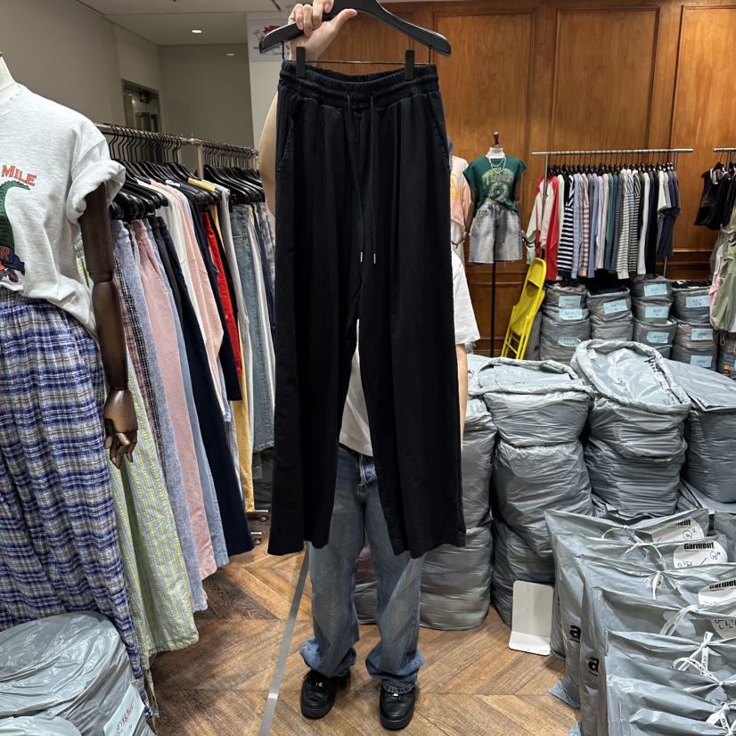 GARMENT-P韓國東大門直郵女士新品時尚職業休閑休閑褲棉布GARMENT休閑褲圖色7黑色