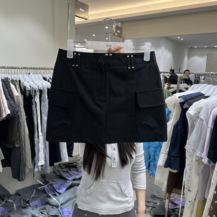 BENE韓國代購女士新品推薦26夏季熱賣休閑時尚26春夏裙褲BENE裙褲圖色4黑色