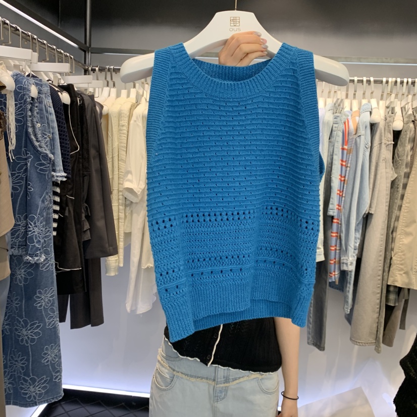 OUS/INCH-L韓國直郵女裝新款時尚人氣吊帶背心鉤針編織OUS/INCH吊帶/背心圖色2