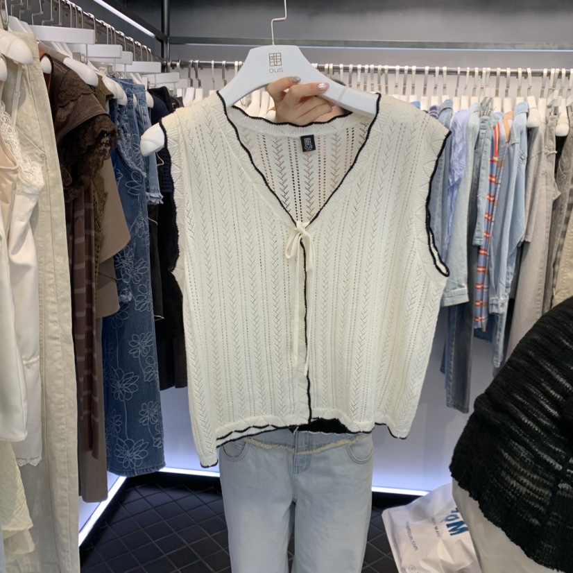 OUS/INCH-L東大門實拍韓國女士新款推薦26春夏馬甲絲帶OUS/INCH馬甲圖色1