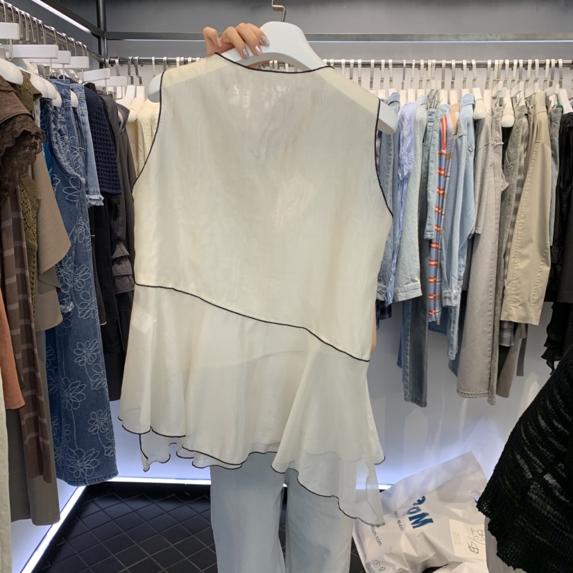 OUS/INCH-L韓國東大門代購女裝新品職業推薦吊帶背心天絲OUS/INCH吊帶/背心