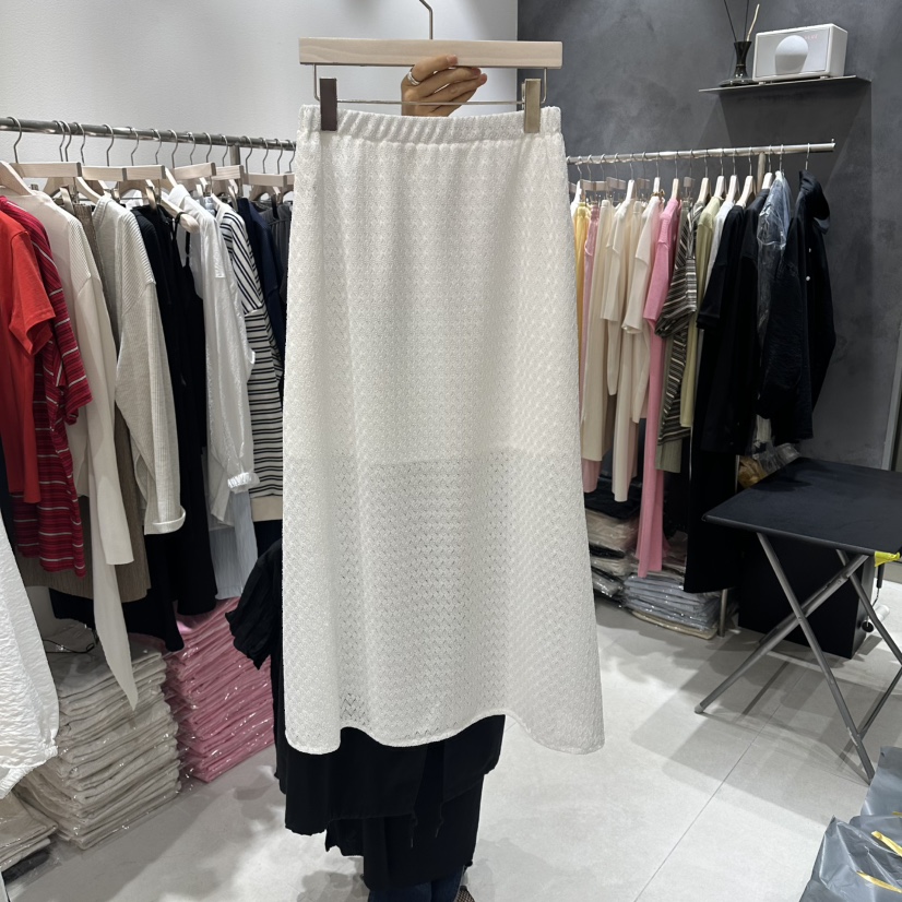 OPEN韓國直郵女士新品休閑推薦人氣26夏季時尚職業長裙蕾絲OPEN長裙圖色1