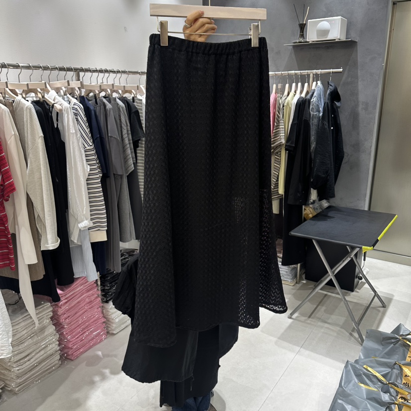 OPEN韓國直郵女士新品休閑推薦人氣26夏季時尚職業長裙蕾絲OPEN長裙圖色2