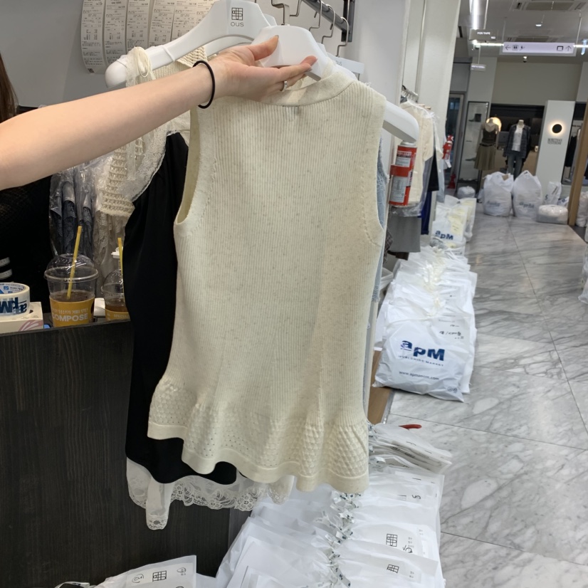 OUS/INCH-L韓國東大門直郵女士新品26春夏吊帶背心喇叭OUS/INCH吊帶/背心