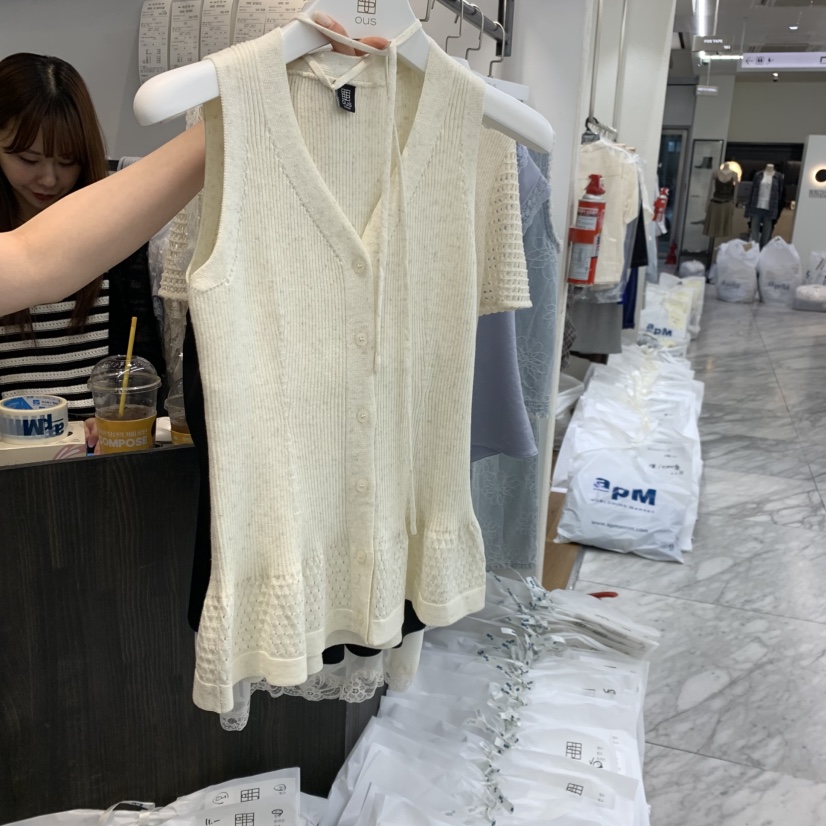 OUS/INCH-L韓國東大門直郵女士新品26春夏吊帶背心喇叭OUS/INCH吊帶/背心圖色1