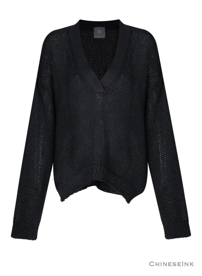 GLOW AND NYMPH韓國代購女士新款人氣時尚熱賣針織衫V領GLOW AND NYMPH針織衫圖色2