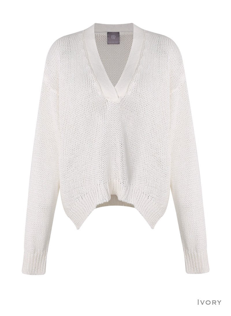 GLOW AND NYMPH韓國代購女士新款人氣時尚熱賣針織衫V領GLOW AND NYMPH針織衫圖色3