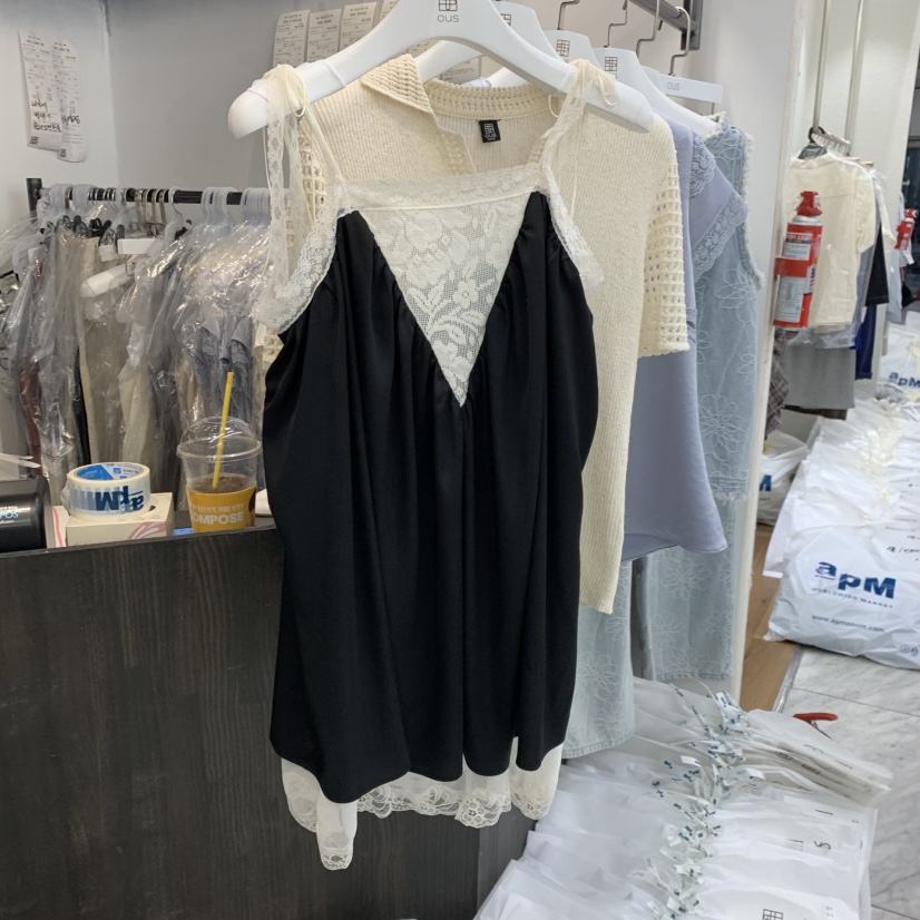 OUS/INCH-L韓國代購女士新品人氣休閑時尚吊帶背心絲帶OUS/INCH吊帶/背心圖色3