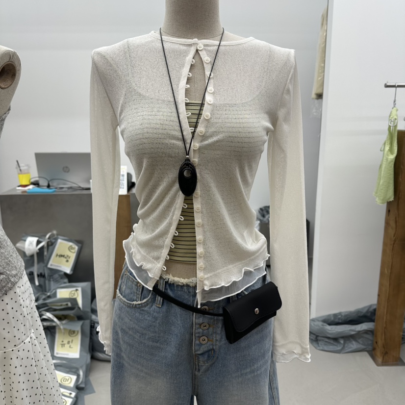 ENHANCE韓國東大門代購女裝新品人氣26夏季職業針織衫透明ENHANCE/HOPESMORE針織衫圖色2