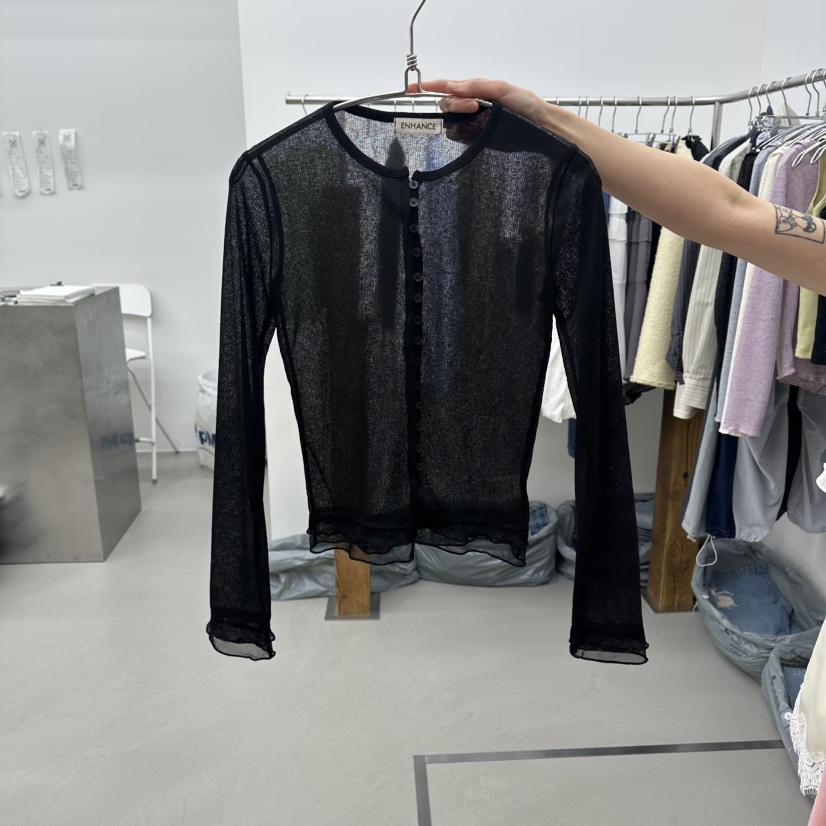 ENHANCE韓國東大門代購女裝新品人氣26夏季職業針織衫透明ENHANCE/HOPESMORE針織衫圖色3