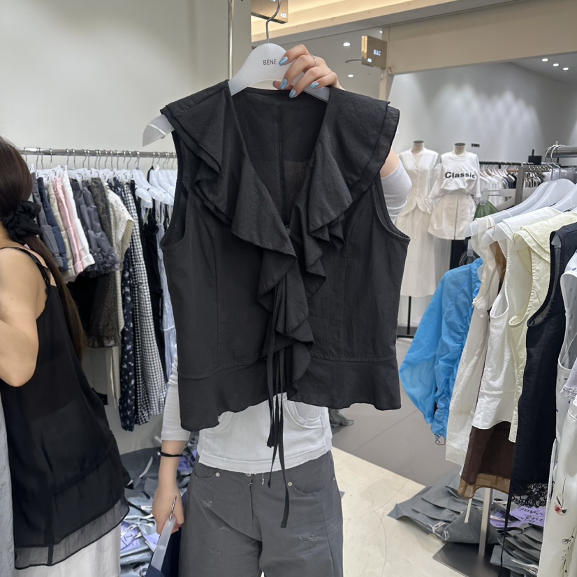BENE韓國東大門代購女士新品26春夏推薦26夏季襯衫蕾絲衫BENE襯衫/蕾絲衫圖色4黑色
