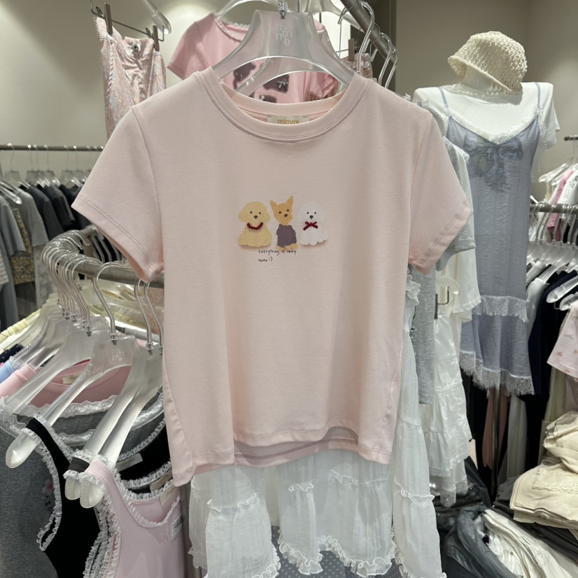 MIMME/LOOKK韓國代購女士新款26夏季休閑推薦26春夏職業T恤MIMME/LOOKKT恤圖色2