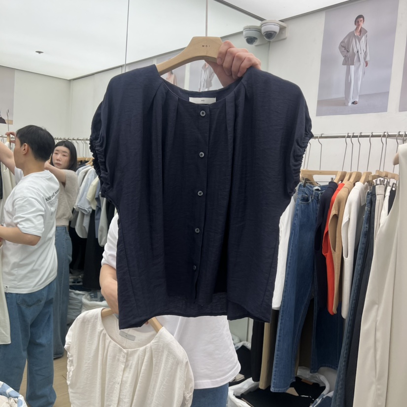 MOI-A韓國東大門直郵女士新款職業推薦襯衫蕾絲衫亞麻布MOI-A襯衫/蕾絲衫圖色2