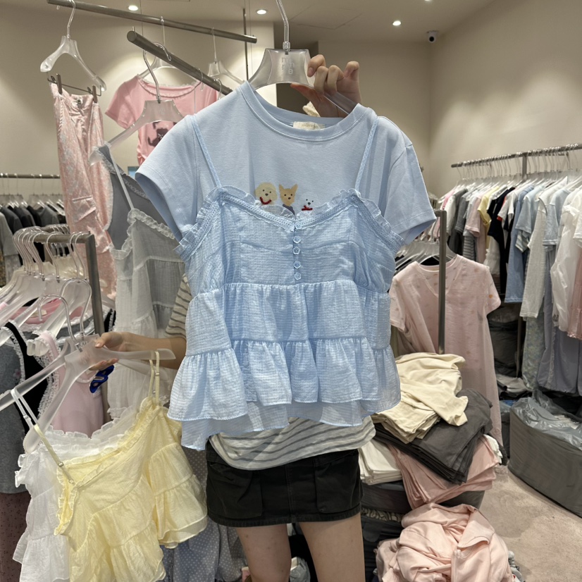 MIMME/LOOKK東大門實拍女士新品時尚吊帶背心不含內搭荷葉邊MIMME/LOOKK吊帶/背心圖色4