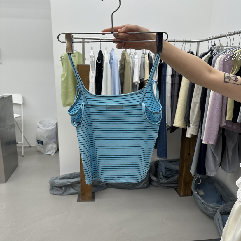 ENHANCE韓國代購女士新款休閑26夏季推薦26春夏吊帶背心條紋ENHANCE/HOPESMORE吊帶/背心