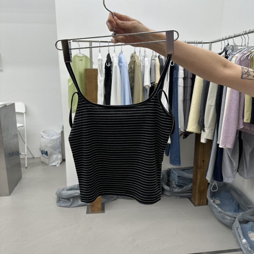 ENHANCE韓國代購女士新款休閑26夏季推薦26春夏吊帶背心條紋ENHANCE/HOPESMORE吊帶/背心圖色4