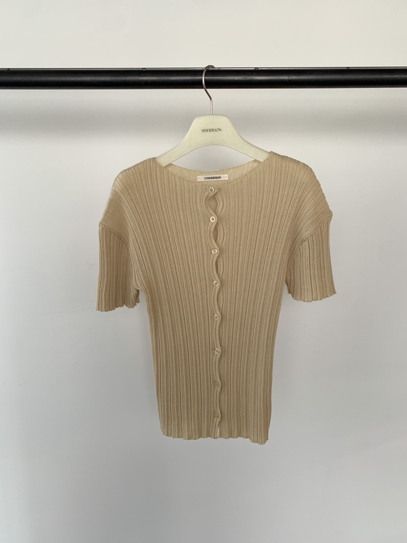 UNDERSON東大門代購女裝新款26春夏職業真品襯衫蕾絲衫褶皺UNDERSON襯衫/蕾絲衫圖色2