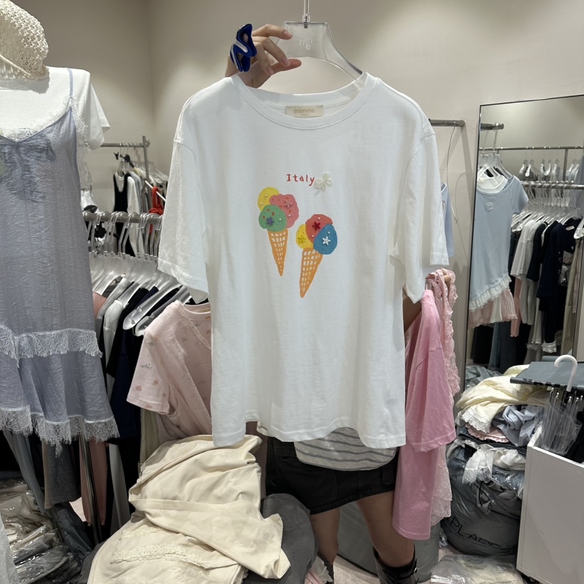 MIMME/LOOKK韓國代購女裝新款26夏季時尚26春夏人氣熱賣T恤MIMME/LOOKKT恤圖色2