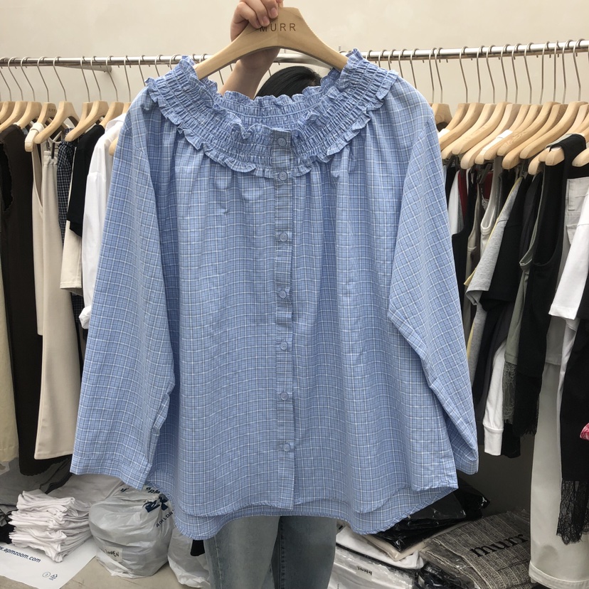 MURR韓國直郵女裝新品休閑職業推薦26春夏襯衫蕾絲衫格子MURR襯衫/蕾絲衫圖色3