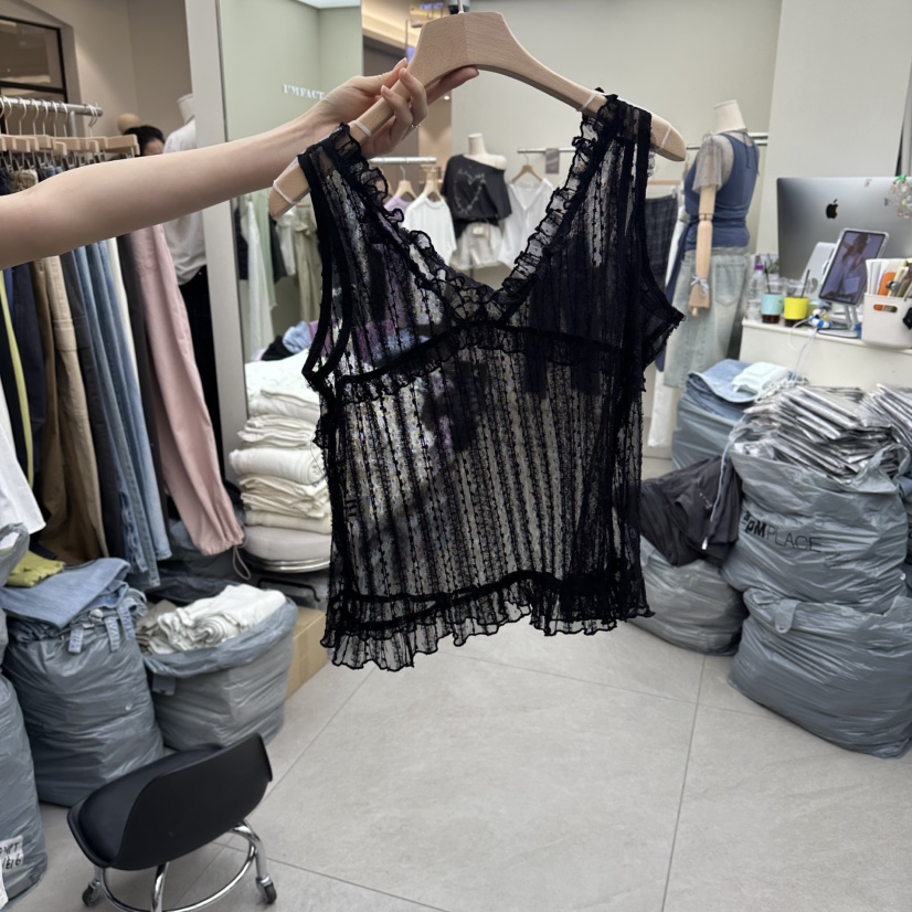 I MFACT韓國直郵實拍女裝新品時尚26夏季26春夏吊帶背心透視I MFACT吊帶/背心