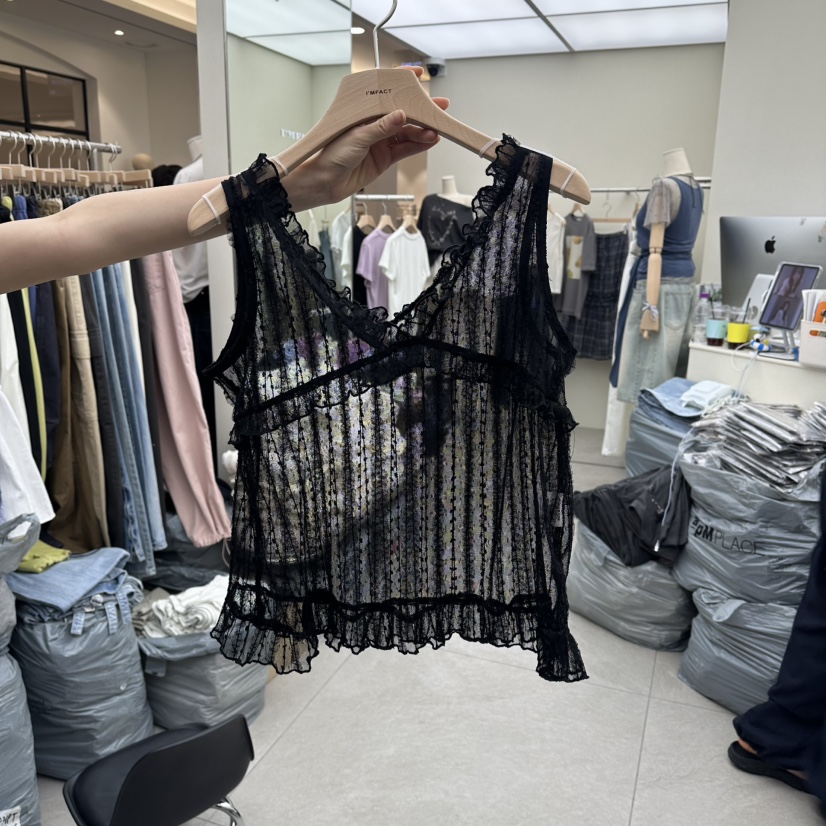 I MFACT韓國直郵實拍女裝新品時尚26夏季26春夏吊帶背心透視I MFACT吊帶/背心圖色2