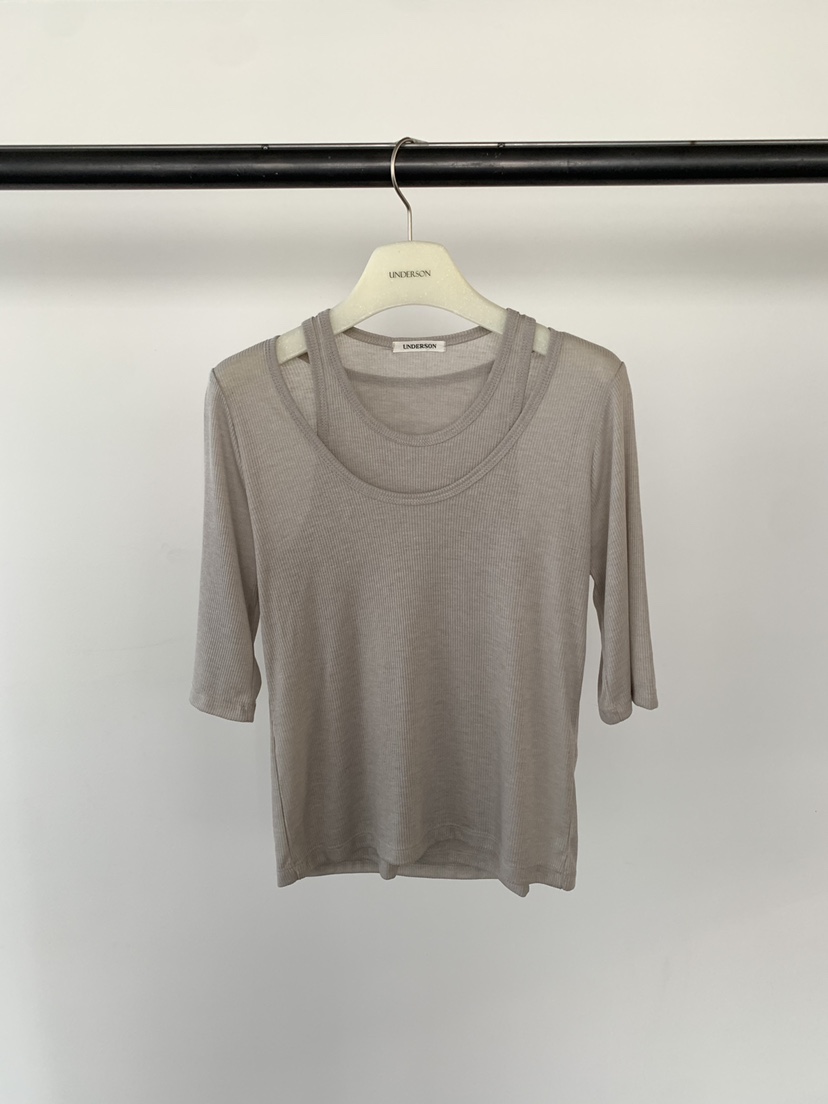 UNDERSON韓國代購女裝新品26春夏人氣26夏季時尚推薦職業T恤UNDERSONT恤圖色3