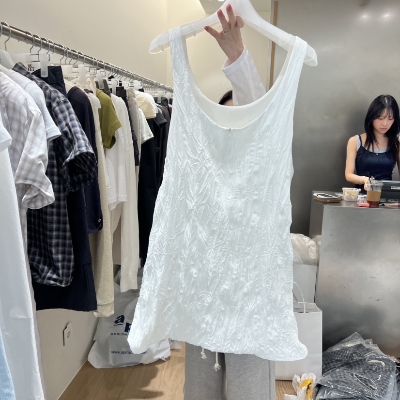 MEET ME韓國直郵女士新品職業人氣熱賣26春夏連衣裙褶皺MEET ME連衣裙