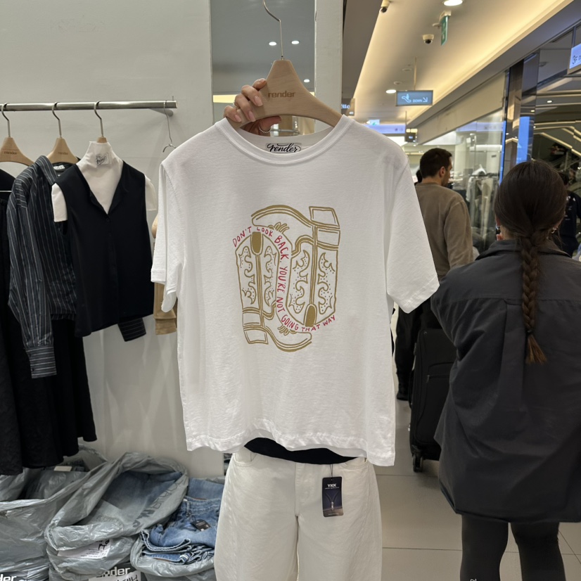 RENDER韓國代購女士新品職業時尚26春夏26夏季熱賣休閑T恤RENDERT恤圖色1