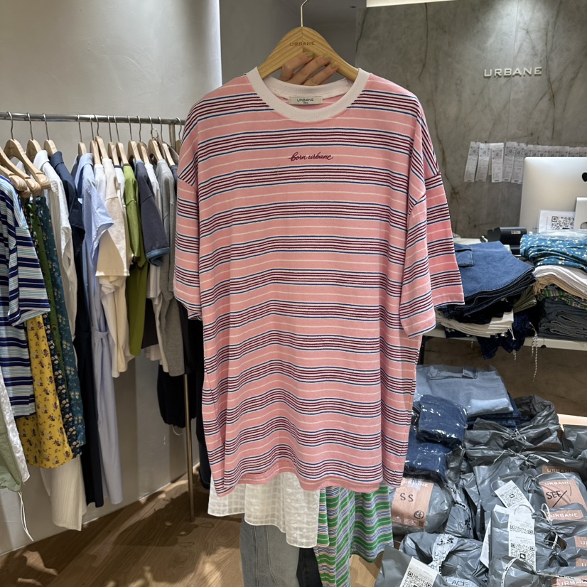 URBANE-P韓國直郵實拍女裝新品26春夏人氣時尚熱賣26夏季T恤URBANE-PT恤圖色2