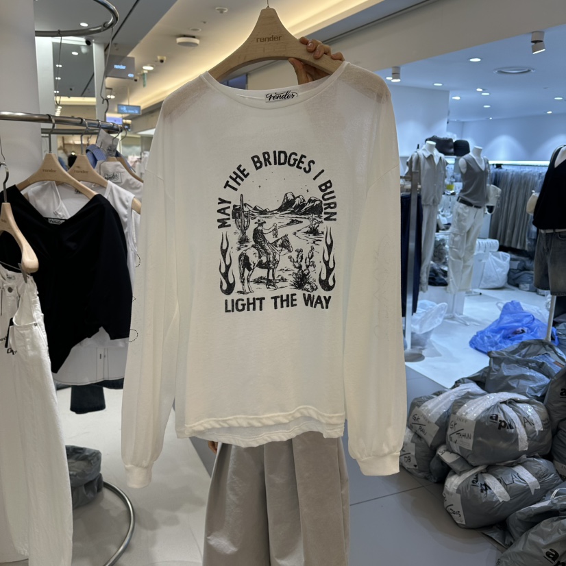 RENDER韓國東大門直郵女士新款26春夏人氣熱賣推薦長袖T恤RENDER長袖T恤圖色2