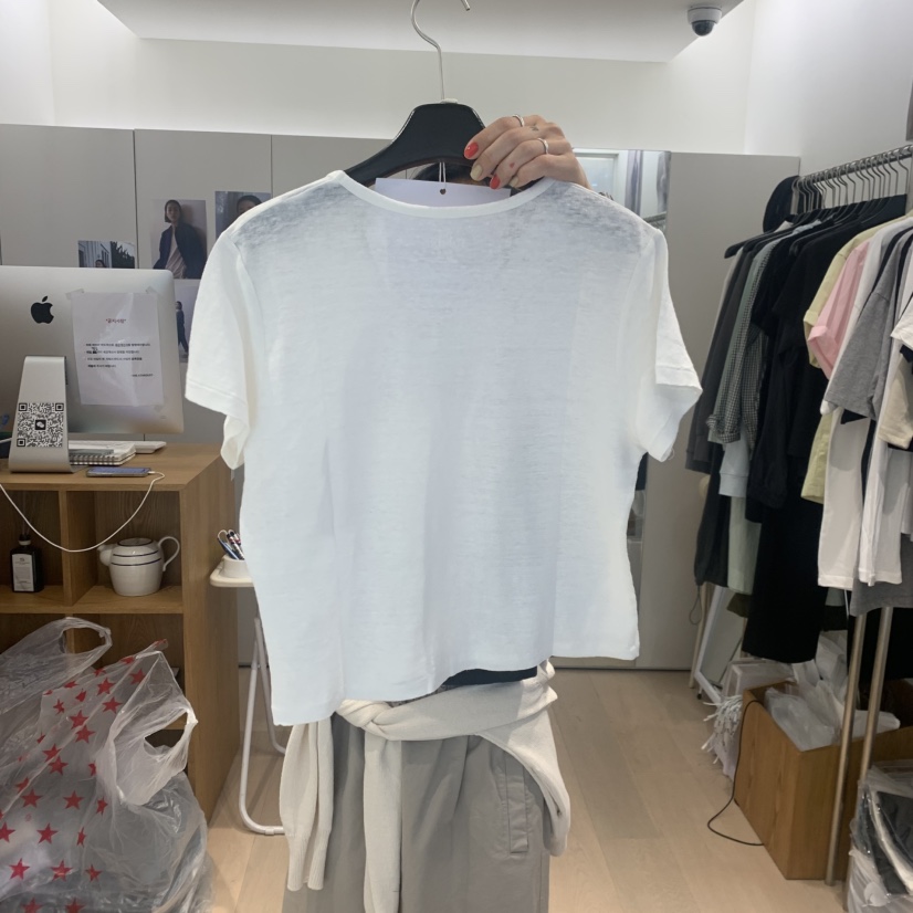 THE STARDUST韓國東大門直郵女裝新品26春夏職業T恤亞麻THE STARDUSTT恤