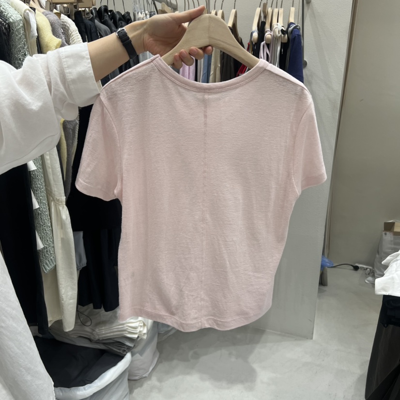 FRE韓國東大門直郵女士新款休閑26春夏時尚26夏季T恤亞麻布FRE SEOULT恤