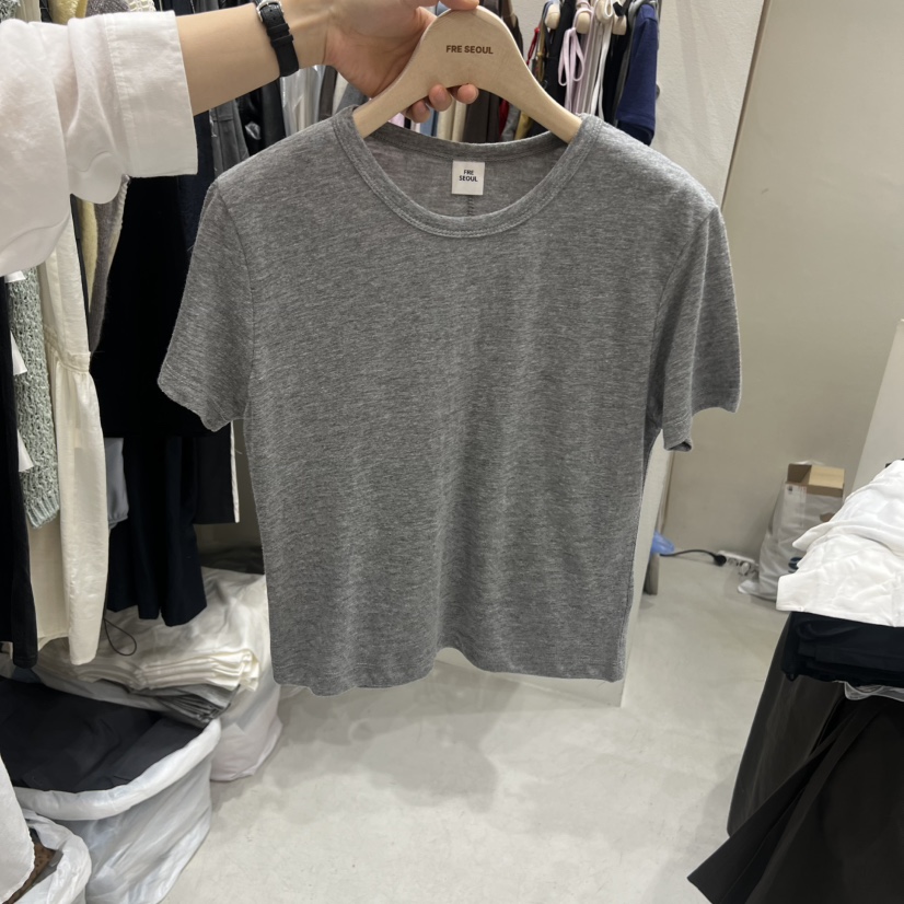 FRE韓國東大門直郵女士新款休閑26春夏時尚26夏季T恤亞麻布FRE SEOULT恤圖色2