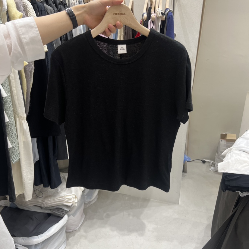 FRE韓國東大門直郵女士新款休閑26春夏時尚26夏季T恤亞麻布FRE SEOULT恤圖色3